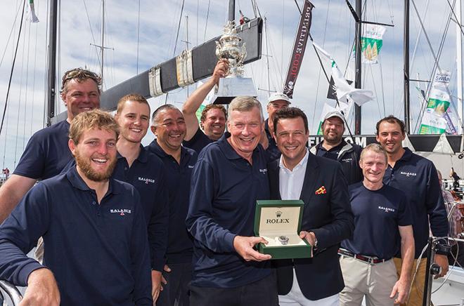 2015 winner Paul Clitheroe crew with Rolex's Patrick Boutellier ©  Rolex / Carlo Borlenghi http://www.carloborlenghi.net